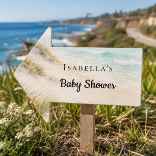 Baby Shower beach coastal guest welcome arrow Sign