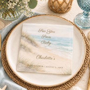 Baby Shower beach summer Sea You Soon Napkins