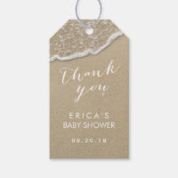 Baby Shower Beach Waves Thank You Gift Tags