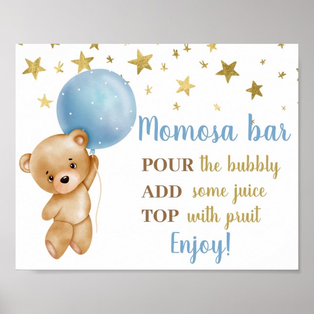 Baby Shower Bear Momosa Sign (Front)