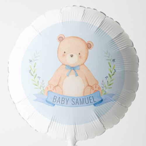 BABY SHOWER _ bearly wait _ teddy bear _ BLUE Balloon