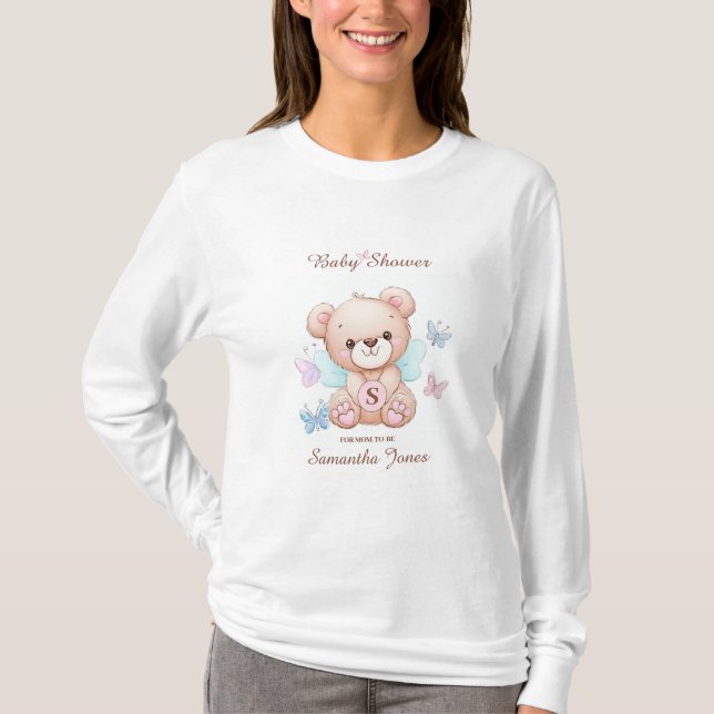 Baby Shower Bears and Butterflies T-Shirt (Front)