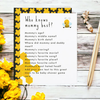 Baby Shower Bee And Flower Party Game by Ricaso_Baby at Zazzle