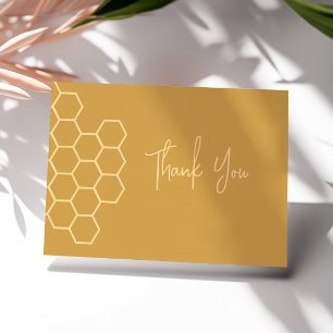 Baby Shower Bee Honeycomb Thank You Favor Card