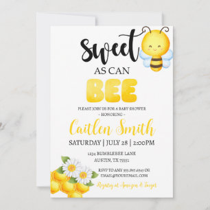 Baby Shower Bee Sweet Bumblebee Invitation