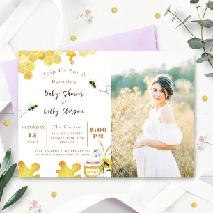 Baby Shower Bee Yellow Bee and Sunflower Invitation
