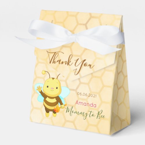 Baby shower bee yellow cute thank you favor boxes