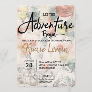 BABY SHOWER BEGINS ADVENTURE INVITATION