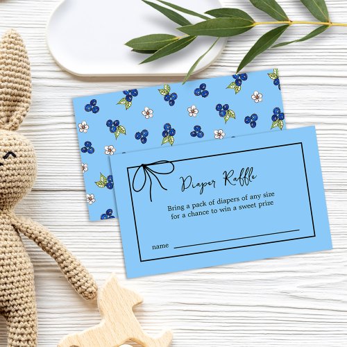 Baby Shower Berry Sweet Blueberry Diaper Raffle Enclosure Card