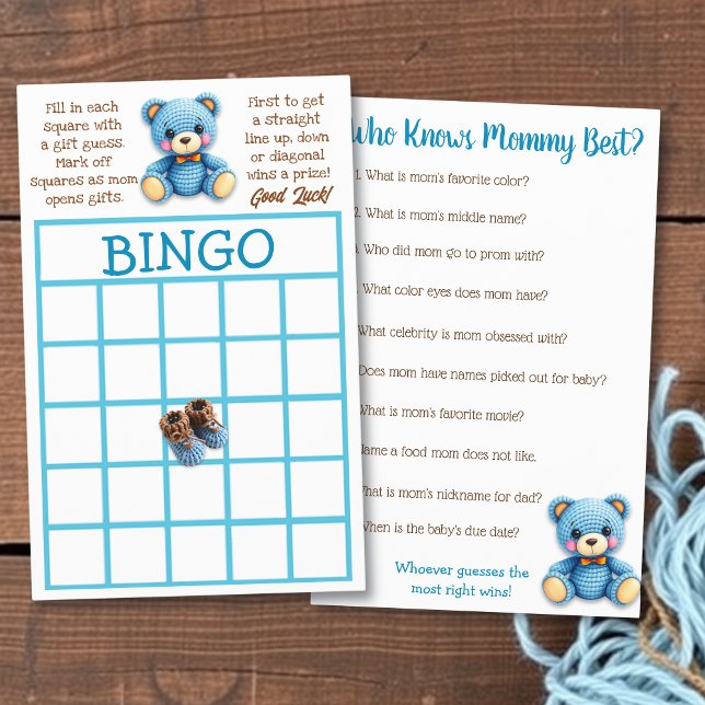 Baby Shower BINGO and Who Knows Mommy Best Flyer (Creator Uploaded)