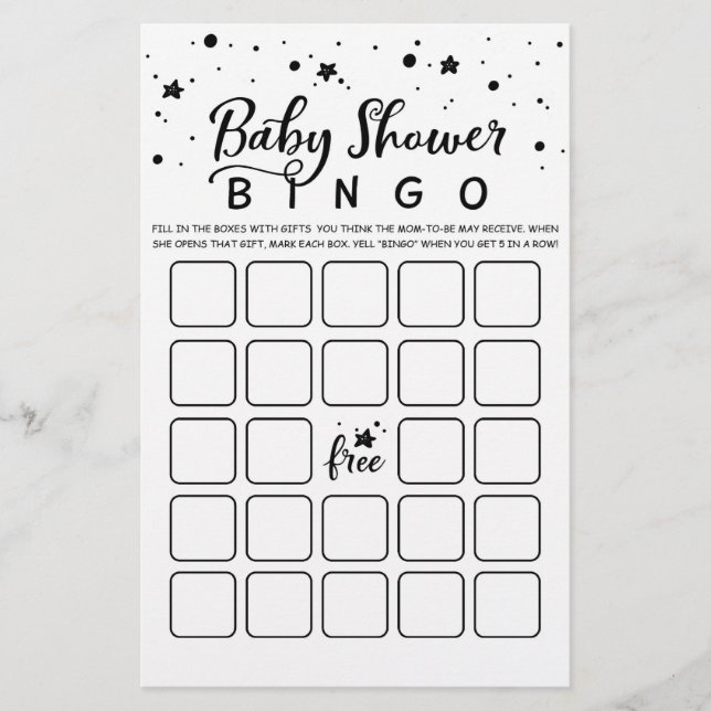 Baby Shower Bingo Baby Shower Party game (Front)