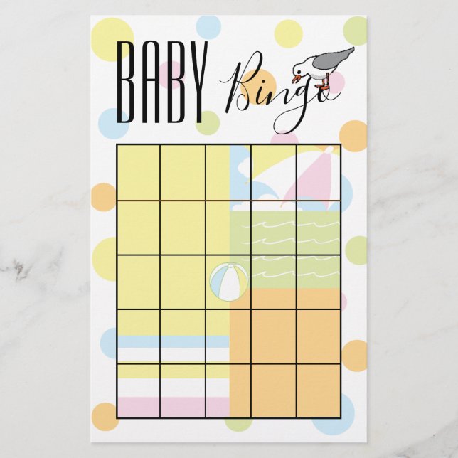 Baby Shower BINGO Beach Ball Flyer (Front)
