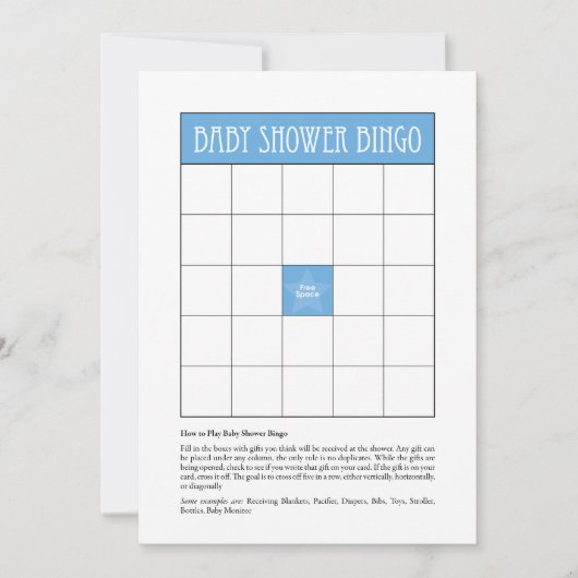 Baby Shower Bingo - Blue (Front)