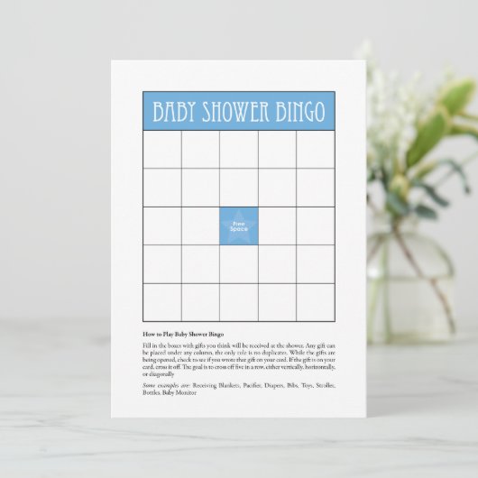 Baby Shower Bingo - Blue (Standing Front)