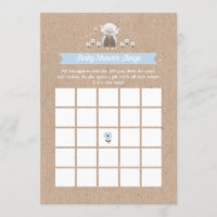 Baby Shower bingo Boy Lamb Game Card