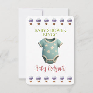Baby Shower Bingo Card, Funny Game- Baby Bodysuit