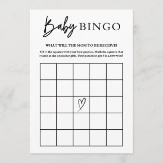 Baby Shower Bingo Card Game