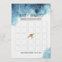 Baby Shower Bingo Card | Sea Turtle