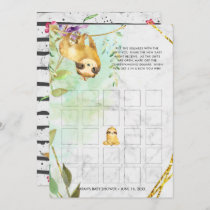 Baby Shower Bingo Card | Tropical Sloth