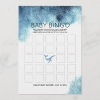 Baby Shower Bingo Card | Watercolor Whales