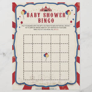 Baby Shower Bingo [Circus Theme] Letterhead
