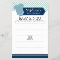 Baby Shower Bingo - Cute Boy Polka Dots Game