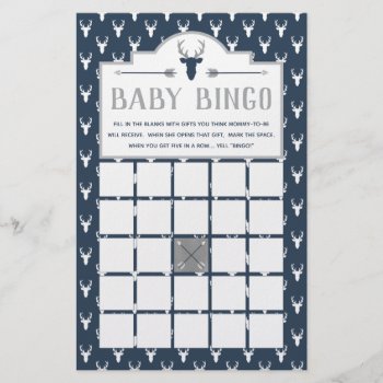 Baby Shower Bingo  Deer Baby Shower Flyer by DeReimerDeSign at Zazzle