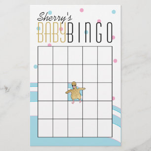 Baby Shower BINGO "Flamingo Mommy & Baby" Flyer