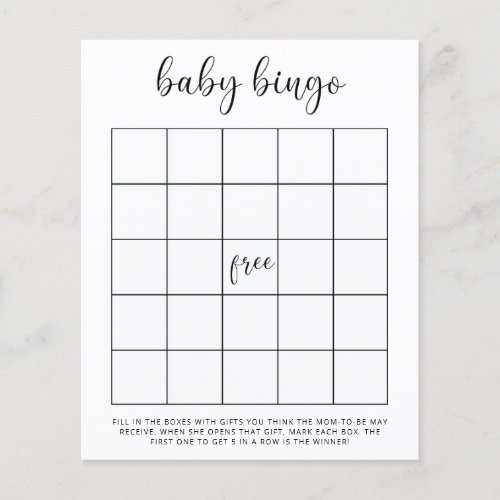 Baby shower bingo game