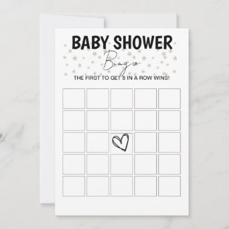 Baby Shower Bingo Game - B/W Invitation