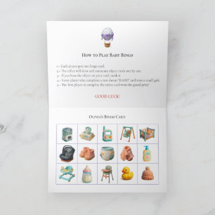 Baby Shower Bingo Game Board2. Fun Party Holiday Card