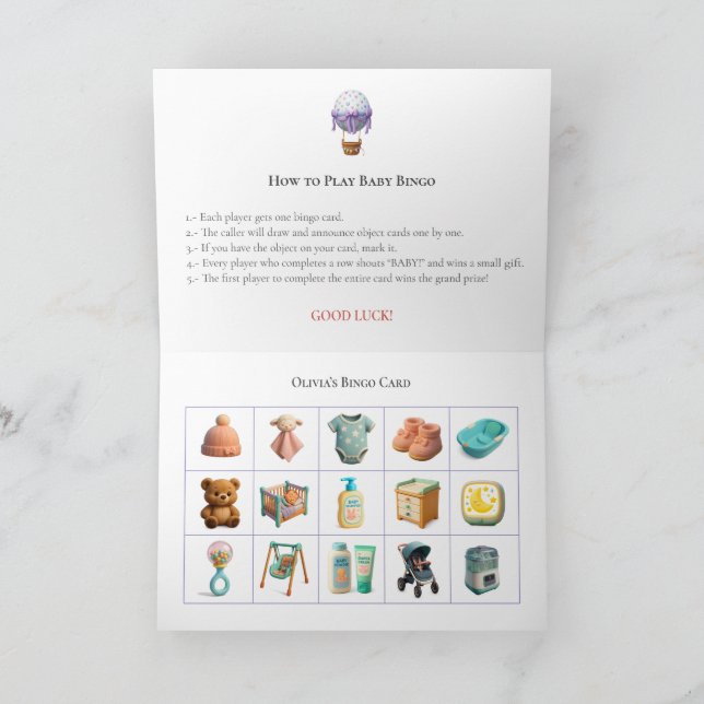 Baby Shower Bingo Game Board3. Fun Party Holiday Card (Inside)