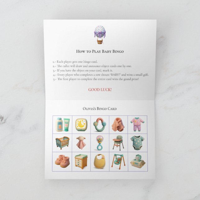 Baby Shower Bingo Game Board4. Fun Party Holiday Card (Inside)