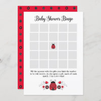 Baby Shower Bingo Game Card