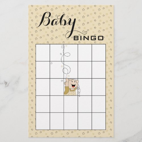 Baby Shower BINGO Gold Black Stars Baby Flyer