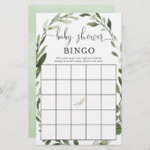 Baby shower bingo greenery eucalyptus wreath (Front/Back)