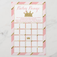 Baby Shower Bingo, Little Princess Flyer