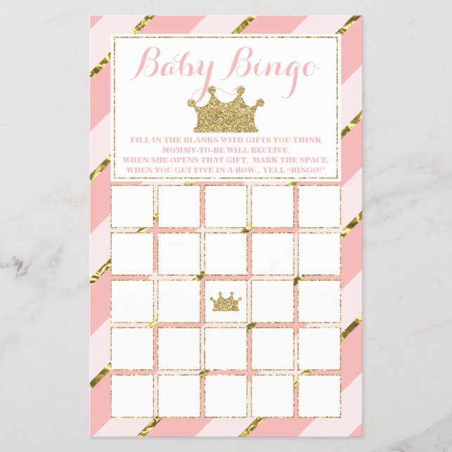 Baby Shower Bingo, Little Princess Flyer (Front)
