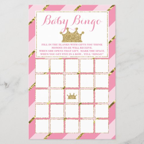 Baby Shower Bingo Little Princess Flyer