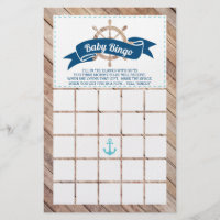 Baby Shower Bingo, Nautical Flyer