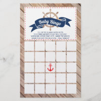 Baby Shower Bingo, Nautical Flyer