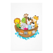 Baby Shower Bingo Noah's Ark Game Card  Flyer (Back)