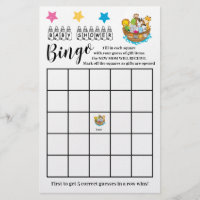 Baby Shower Bingo Noah's Ark Game Card  Flyer