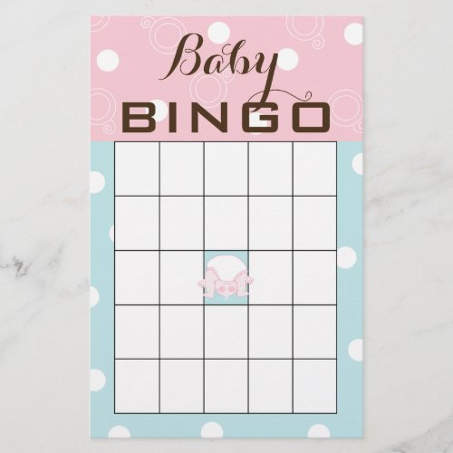 Baby Shower BINGO PINK BLUE BABY Flyer