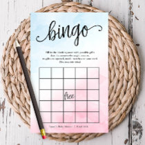 Baby Shower Bingo Pink/Blue Paper Game Card