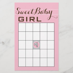 Baby Shower BINGO "Pink Dolphin" Flyer