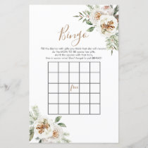 Baby Shower Bingo Winter White Floral Christmas