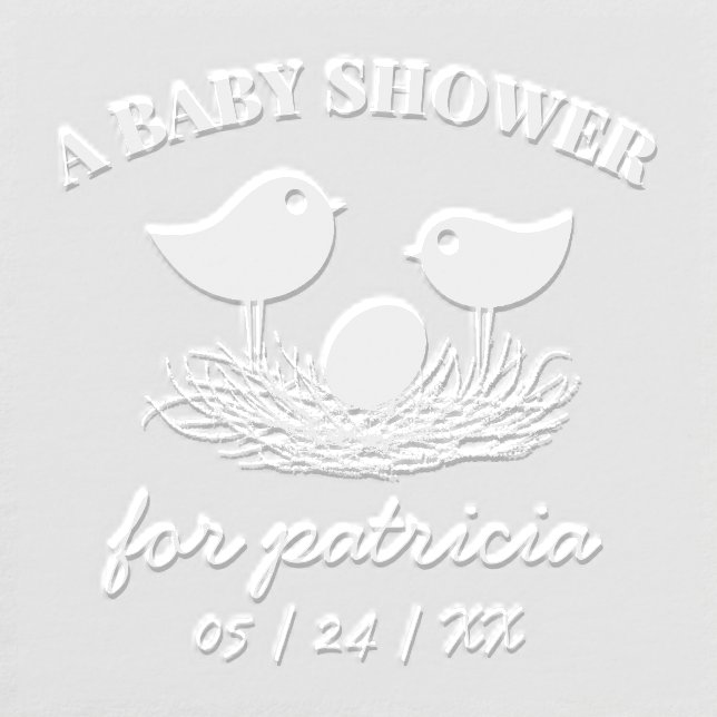 Baby Shower Birds Nest with Egg Embosser (Design)
