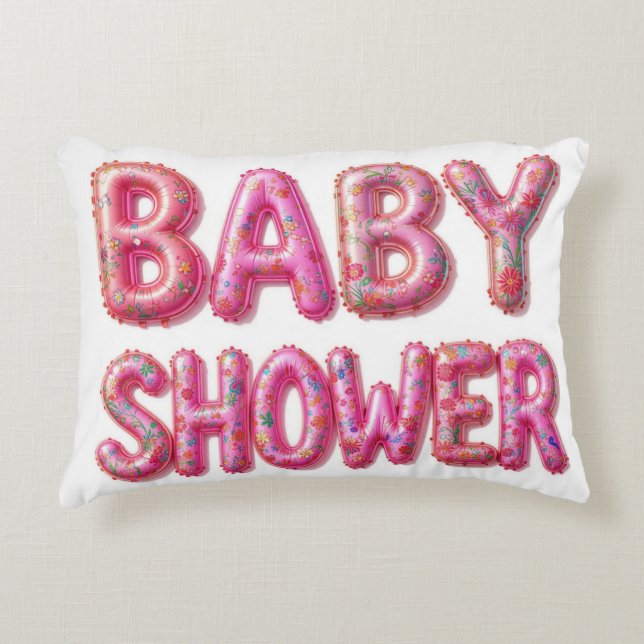 Baby shower birth accent pillow (Front)