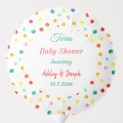 Baby Shower Birthday Colorful Confetti Balloon